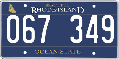 RI license plate 067349
