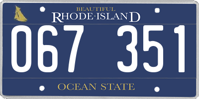 RI license plate 067351