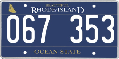 RI license plate 067353