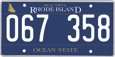 RI license plate 067358