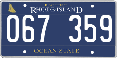 RI license plate 067359