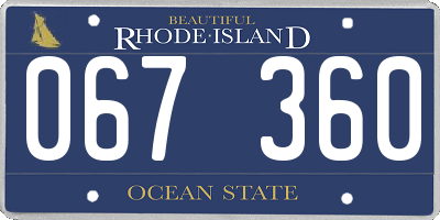 RI license plate 067360
