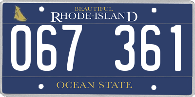 RI license plate 067361