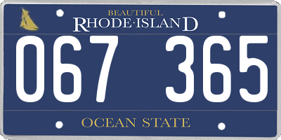 RI license plate 067365