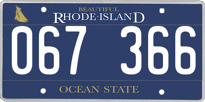 RI license plate 067366