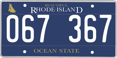 RI license plate 067367