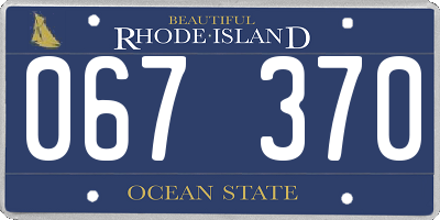 RI license plate 067370