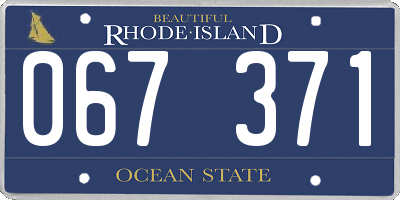 RI license plate 067371