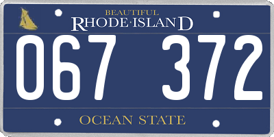 RI license plate 067372