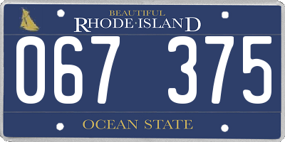 RI license plate 067375