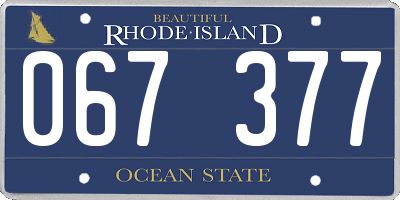 RI license plate 067377