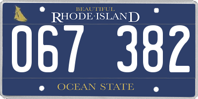 RI license plate 067382