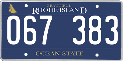 RI license plate 067383