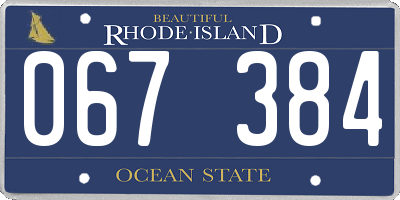 RI license plate 067384