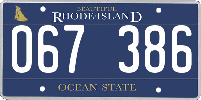 RI license plate 067386