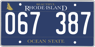 RI license plate 067387