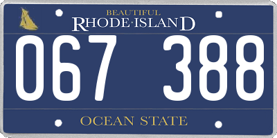 RI license plate 067388