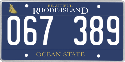 RI license plate 067389