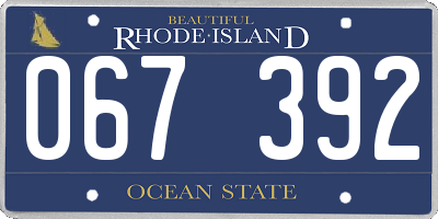 RI license plate 067392