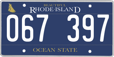 RI license plate 067397
