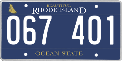 RI license plate 067401