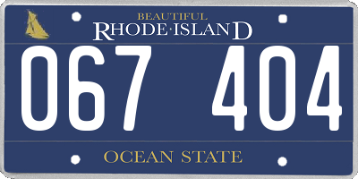 RI license plate 067404