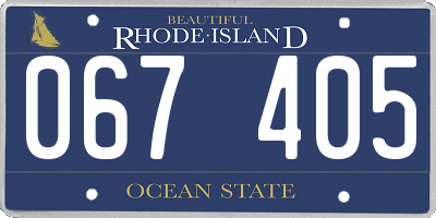 RI license plate 067405