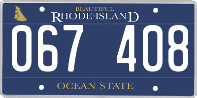 RI license plate 067408