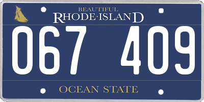 RI license plate 067409