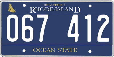 RI license plate 067412