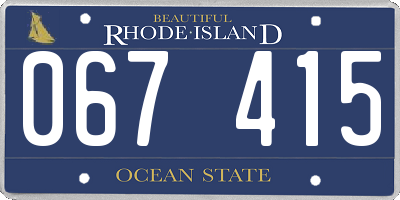 RI license plate 067415