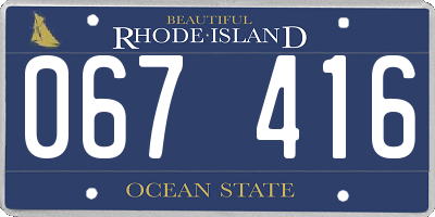 RI license plate 067416