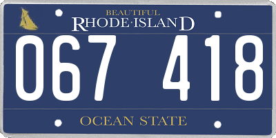 RI license plate 067418