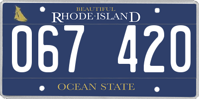 RI license plate 067420