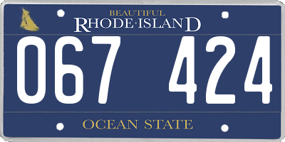 RI license plate 067424