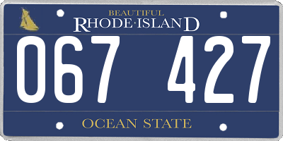 RI license plate 067427