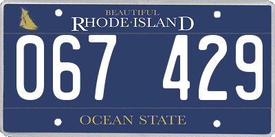 RI license plate 067429