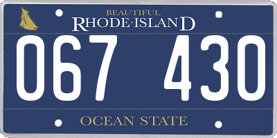 RI license plate 067430