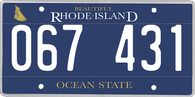 RI license plate 067431