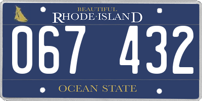 RI license plate 067432
