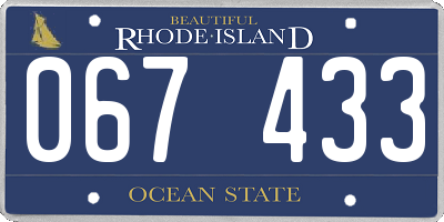 RI license plate 067433