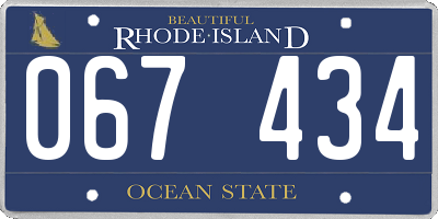 RI license plate 067434