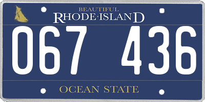 RI license plate 067436