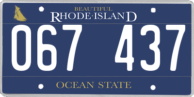 RI license plate 067437