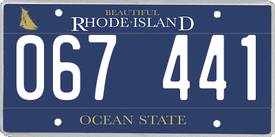 RI license plate 067441
