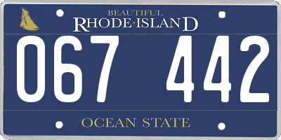 RI license plate 067442