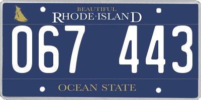 RI license plate 067443