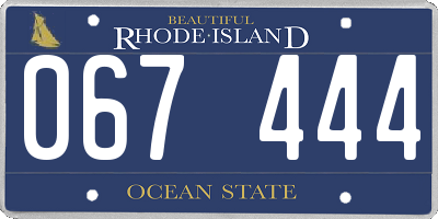RI license plate 067444