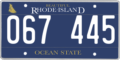 RI license plate 067445