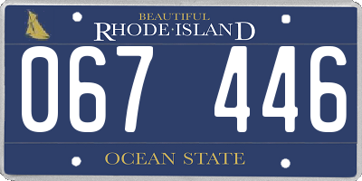 RI license plate 067446
